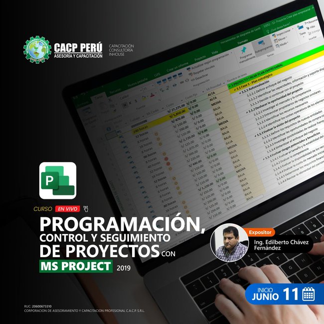 Programación, Control Y Seguimiento De Proyectos Con Ms Project 2019. 2021 - 5