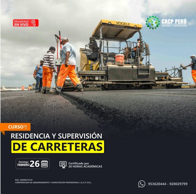 Residencia Y Supervisión De Carreteras. 2022 - 2