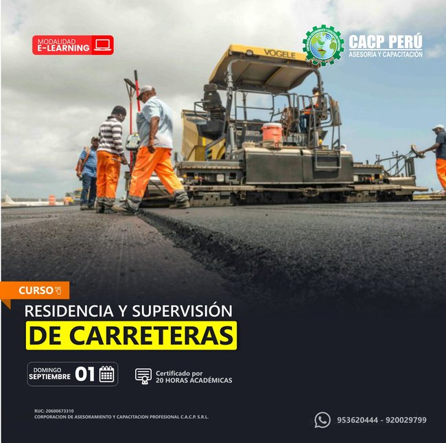 Residencia Y Supervisión De Carreteras 2024 - 2 E-Learning