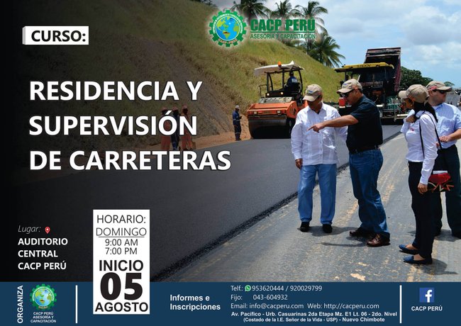 Residencia Y Supervisión De Carreteras 2018 - I