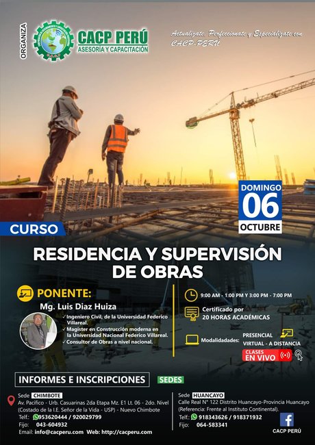 Residencia Y Supervisión De Obras. 2019 - 1