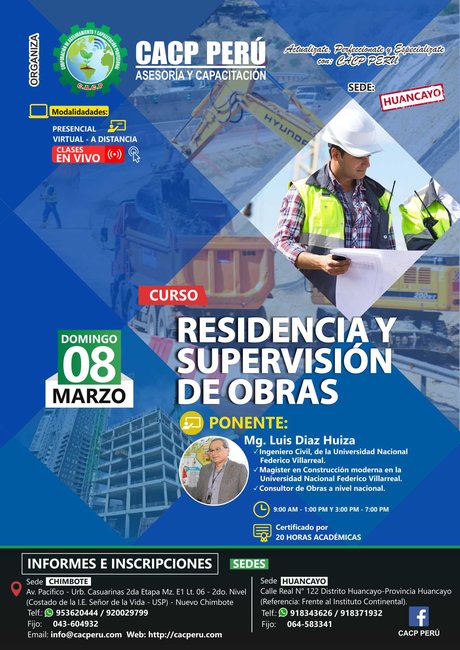 Residencia Y Supervisión De Obras. 2019 - 2 - Huancayo