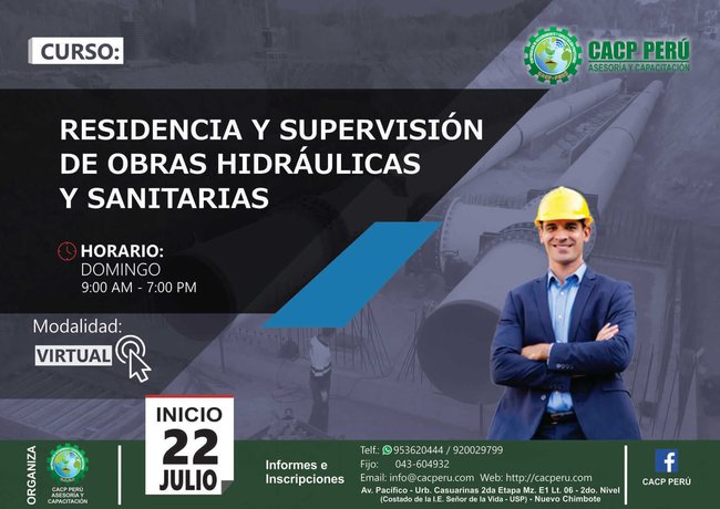 Residencia Y Supervisión De Obras Hidráulicas Y Sanitarias. 2018 - 1