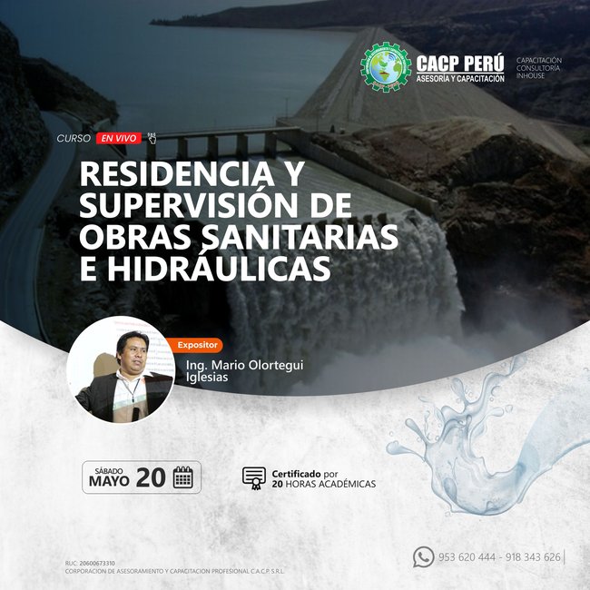 Residencia Y Supervisión De Obras Sanitarias E Hidráulicas. 2023 - 1
