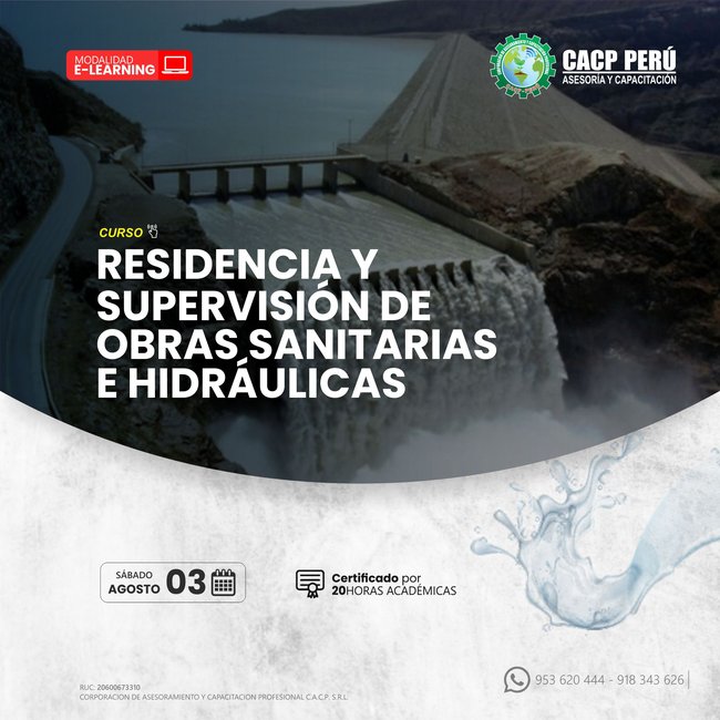 Residencia Y Supervisión De Obras Sanitarias E Hidráulicas 2023 - 2.4 E-Learning