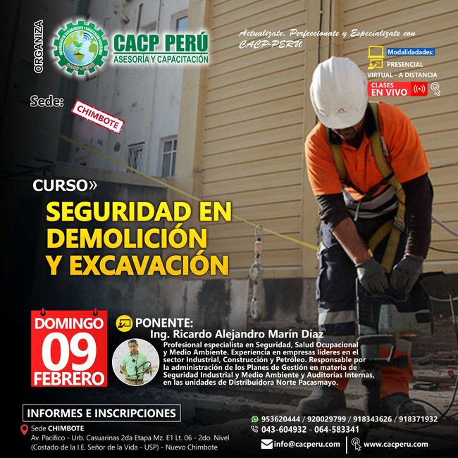 Seguridad En Demolición Y Excavación. 2019 - 2