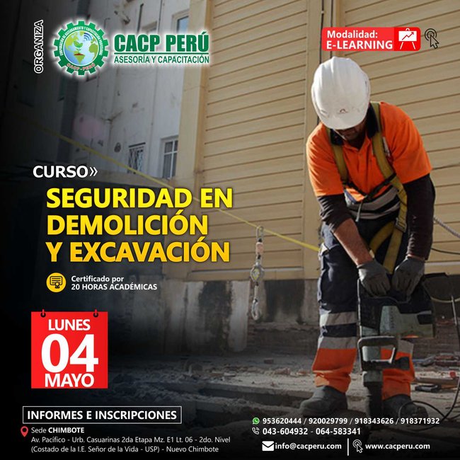 Seguridad En Demolición Y Excavación. 2020 - 1 - Virtual