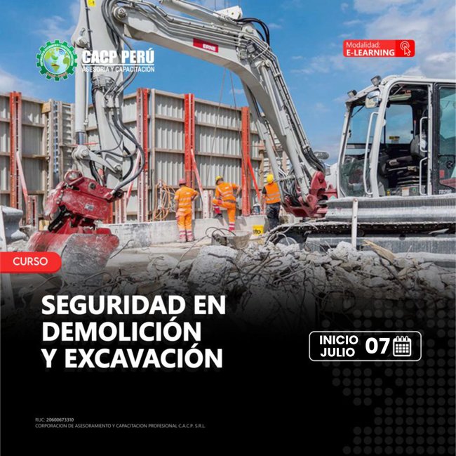 Seguridad En Demolicion Y Excavación 2024 - 1 E-Learning