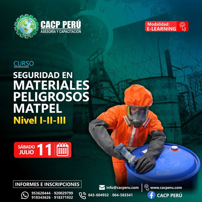 Seguridad En Materiales Peligrosos Matpel Nivel I, Ii Y Iii. 2020 - 1- Virtual - 1