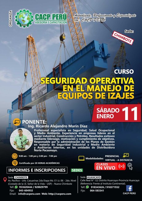 Seguridad Operativa En El Manejo De Equipos De Izajes. 2019 - 2