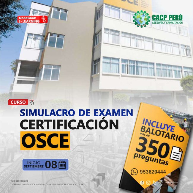 Simulacro De Examen De Certificación Osce 2024 - 2.2 E-Learning