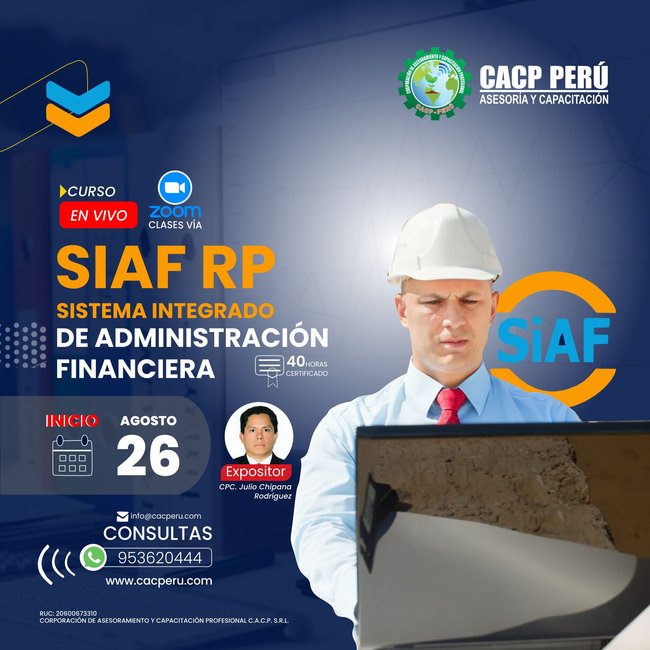 Sistema Integrado De Administración Financiera - Siaf - Rp 2023 - 1
