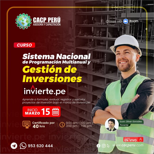 Sistema Nacional de Programación Multianual y Gestión de Inversiones - INVIERTE.PE. 2026-1 P