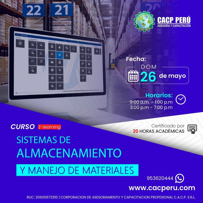 Sistemas De Almacenamiento Y Manejo De Materiales 2024 - 1 E-Learning