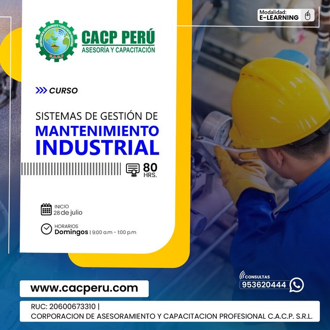 Sistemas De Gestión De Mantenimiento Industrial 2024 - 2 E-Learning