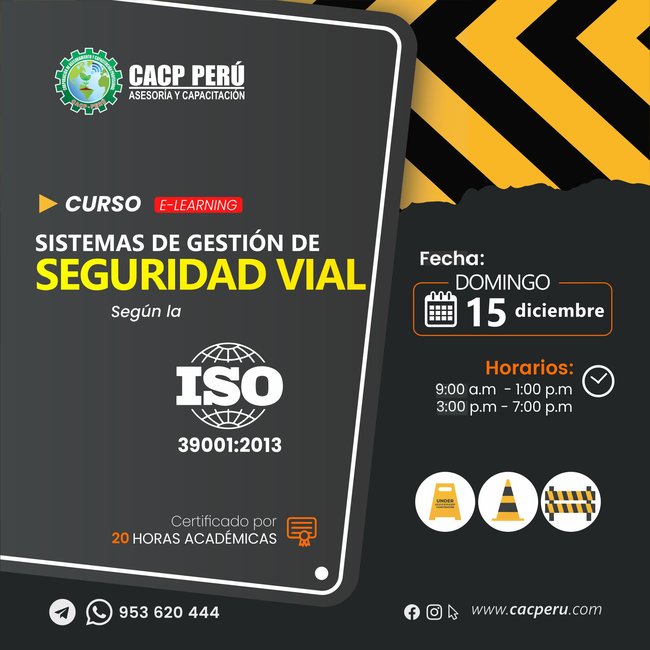 Sistemas De Gestion De Seguridad Vial Segun La Iso 39001:2013. 2024 - 1.2 E-Learning