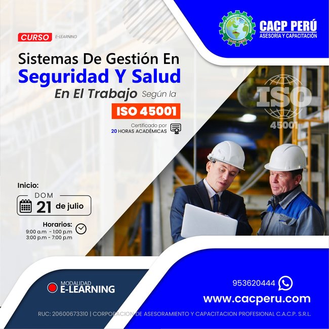 Sistemas De Gestión En Seguridad Y Salud En El Trabajo Segun La Iso 45001 2024 - 1.3 E-Learning