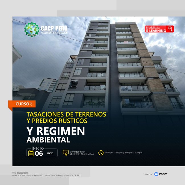 Tasaciones De Terrenos Y Predios Rústicos Y De Régimen Ambiental 2023 - 1 -E-Learning