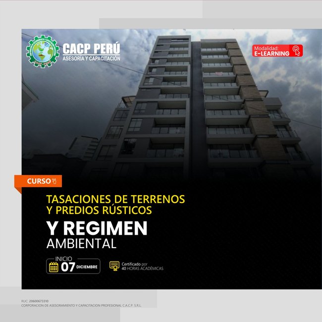 Tasaciones De Terrenos Y Predios Rústicos Y De Régimen Ambiental. 2025-2 E