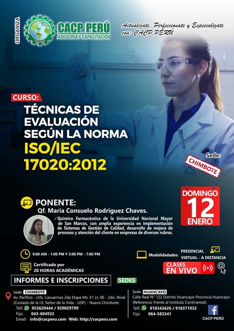 Técnicas De Evaluación Según La Norma Iso/Iec 17020:2012. 2019 - 2