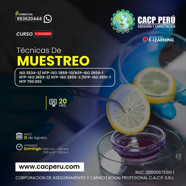 Tecnicas De Muestreo En Alimentos 2024 - 1 E-Learning