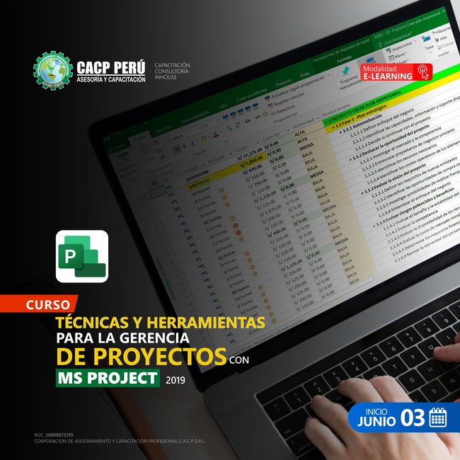 Técnicas Y Herramientas Para La Gerencia De Proyectos Con Ms Project 2019. 2023 - 1 - E-Learning