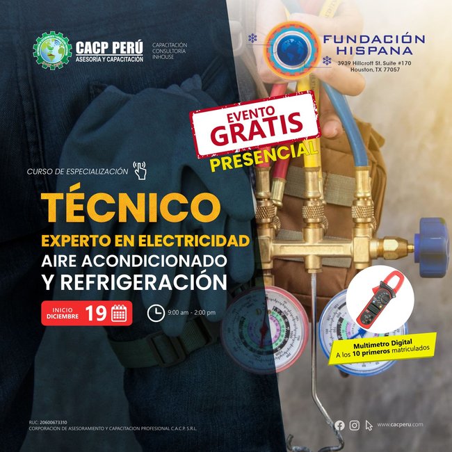 Técnico Experto En Electricidad, Aire Acondicionado Y Refrigeración. 2022 - 2