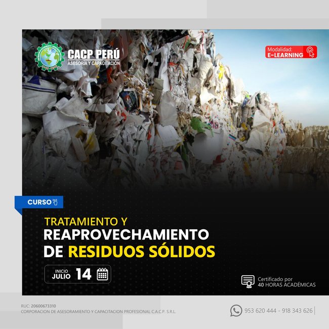 Tratamiento Y Reaprovechamiento De Residuos Sólidos 2024 - 1 E-Learning
