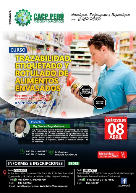 Trazabilidad, Etiquetado Y Rotulado De Alimentos Envasados. 2019 - 2