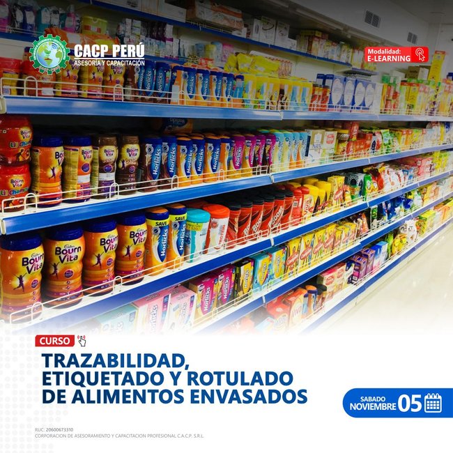Trazabilidad, Etiquetado Y Rotulado De Alimentos Envasados. 2022 - 2 - E-Learning