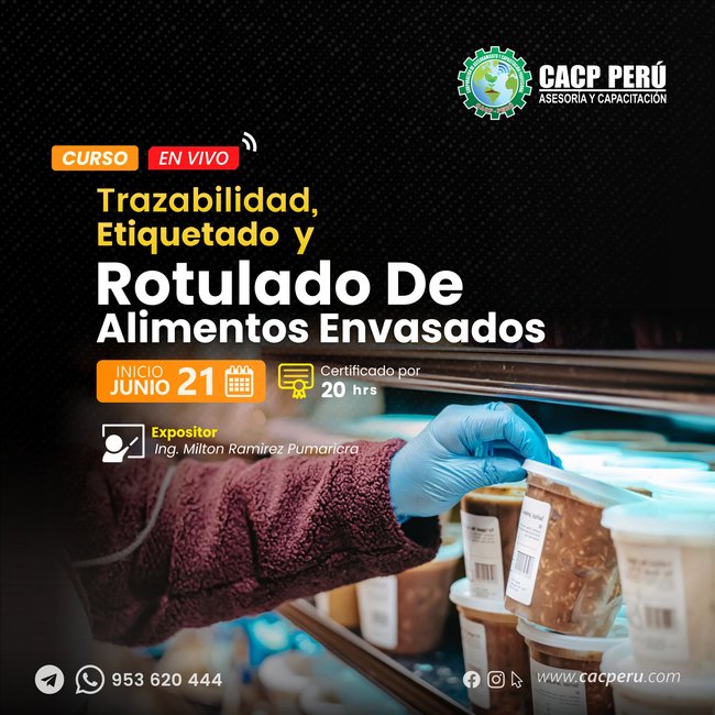 Trazabilidad, Etiquetado Y Rotulado De Alimentos Envasados. 2024 - 2