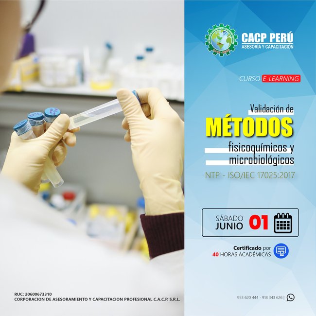 Validación De Métodos Fisicoquímicos Y Microbiológicos Según La Ntp - Iso/Iec 17025:2017 2024 - 1 E-Learning