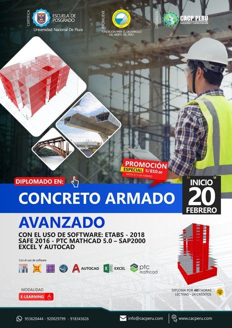 Concreto Armado Avanzado Con El Uso De Software: Etabs - 2018 – Safe 2016 - Ptc Mathcad 5.0 – Sap2000 – Excel Y Autocad. 2022 - 1
