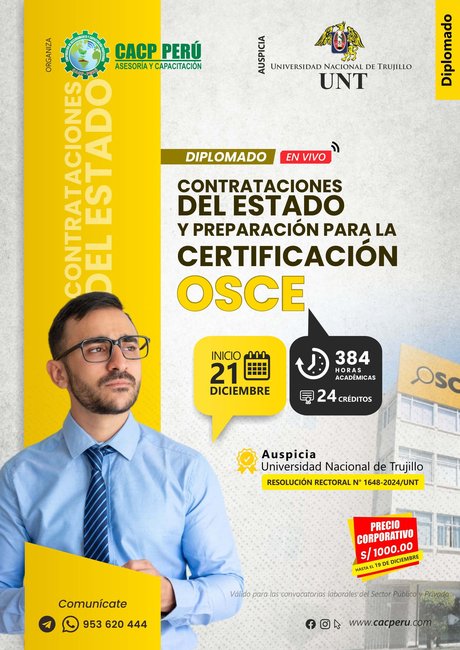 Contrataciones Del Estado Y Preparación Para La Certificación Osce. 2024 - 2
