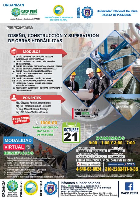 Diseño, Construcción Y Supervisión De Obras Hidráulicas 2018 - 2