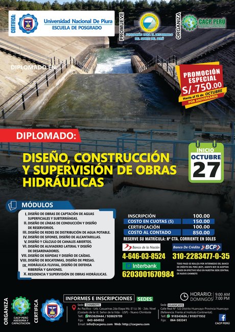 Diseño, Construcción Y Supervisión De Obras Hidráulicas. 2019 - 2