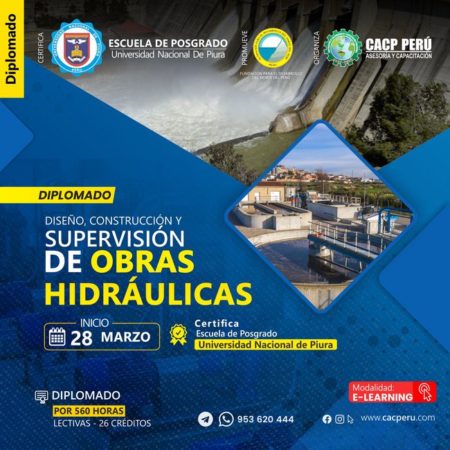 Diseño, construcción y supervisión de obras hidráulicas. 2026-1 E