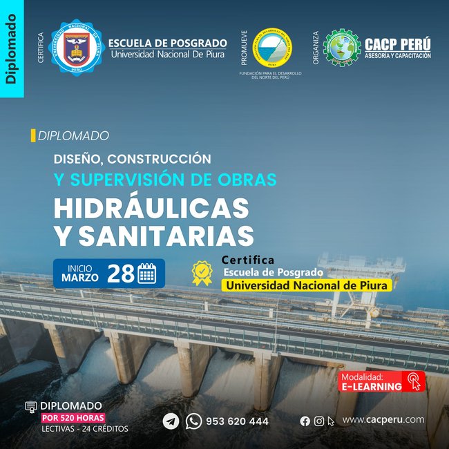 Diseño, construcción y supervisión de obras hidráulicas y sanitarias. 2026-1 E