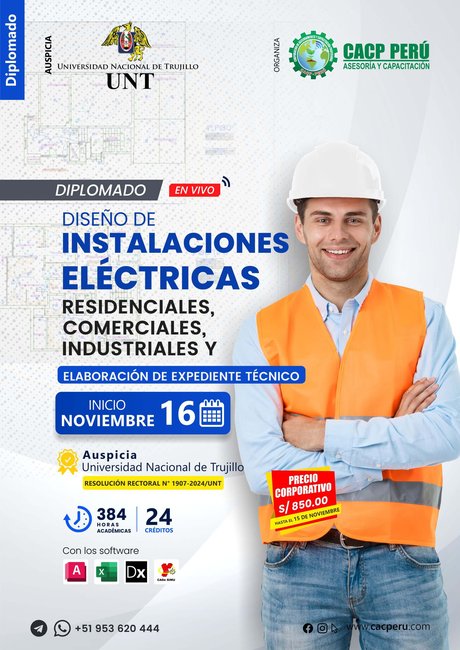 Diseño De Instalaciones Eléctricas Residenciales, Comerciales, Industriales Y Elaboracion De Expediente Tecnico. 2024 - 2