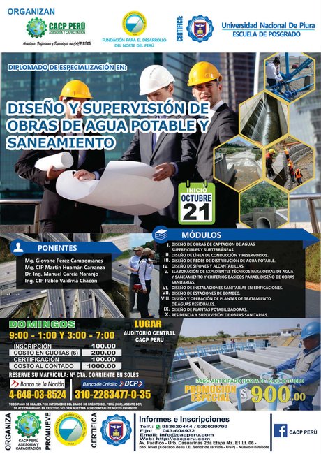 Diseño Y Supervisión De Obras De Agua Potable Y Saneamiento 2018 - 2