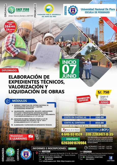Elaboración De Expedientes Técnicos, Valorización Y Liquidación De Obras. 2020 - 1