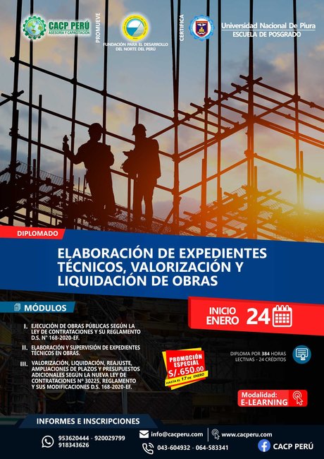 Elaboración De Expedientes Técnicos, Valorización Y Liquidación De Obras. 2021 - 1