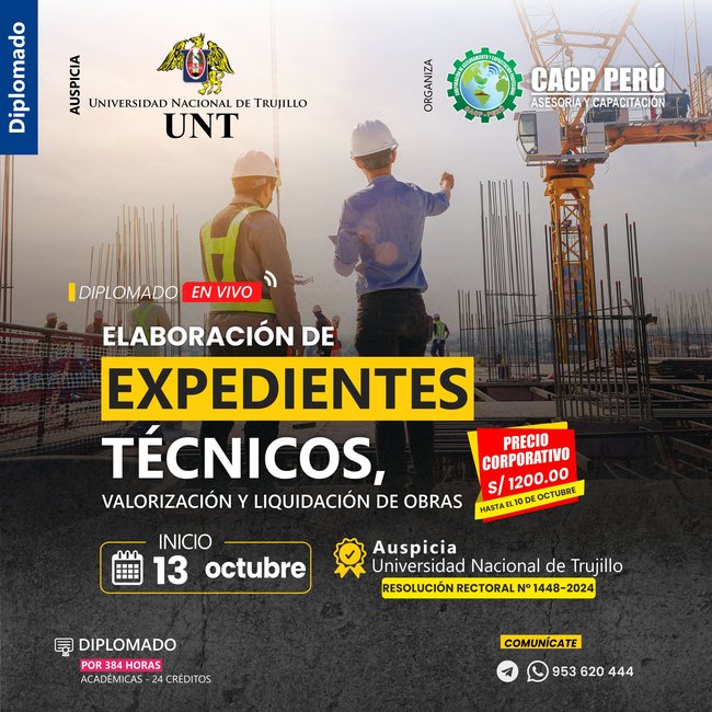 Elaboración De Expedientes Técnicos, Valorización Y Liquidación De Obras 2024 - 2