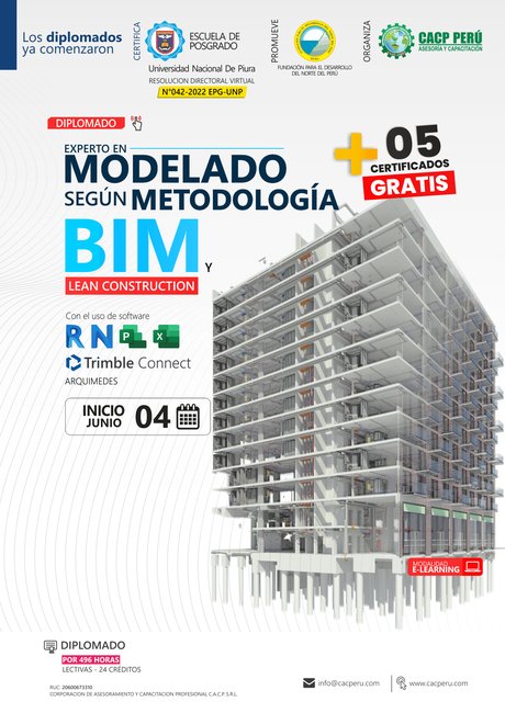 Experto En Modelado Según Metodología Bim Y Lean Construction. 2022 - 2