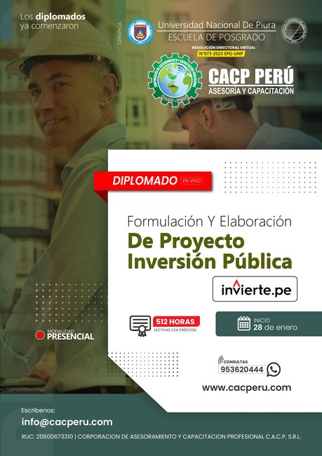 Formulación Y Elaboración De Proyecto De Inversión Pública 2024 - 1