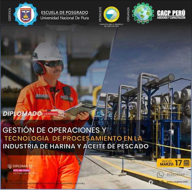 Gestión De Operaciones Productivas Y Tecnología De Procesamiento De La Industria De Harina Y Aceite De Pescado 2024 - 1 E-Learning