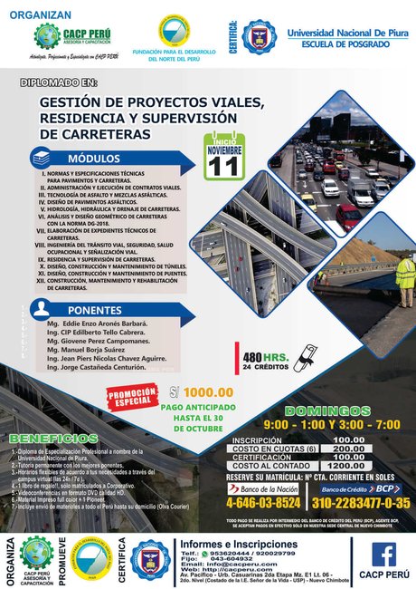 Gestión De Proyectos Viales, Residencia Y Supervisión De Carreteras 2018 - 2