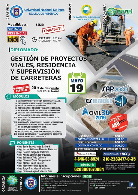 Gestión De Proyectos Viales, Residencia Y Supervisión De Carreteras 2019 - 1