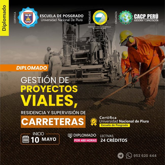 Gestión de proyectos viales, residencia y supervisión de carreteras. 2026-1 E