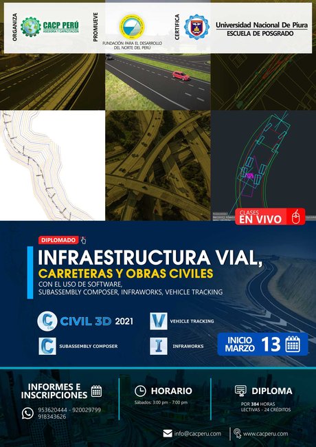 Infraestructura Vial, Carreteras Y Obras Civiles Con El Uso De Software, Civil 3D, Subassembly Composer, Infraworks, Vehicle Tracking. 2021 - 1